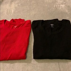 long sleeve pajama shirts (red+black)